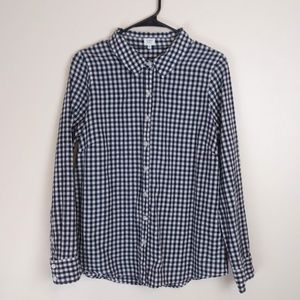 Crown & Ivy Blouse Bk/White Gingham, L